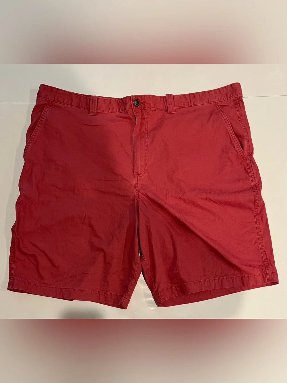 Magellan Outdoors Men's Flat Front Chino Shorts Red Size 44W Casual Summer